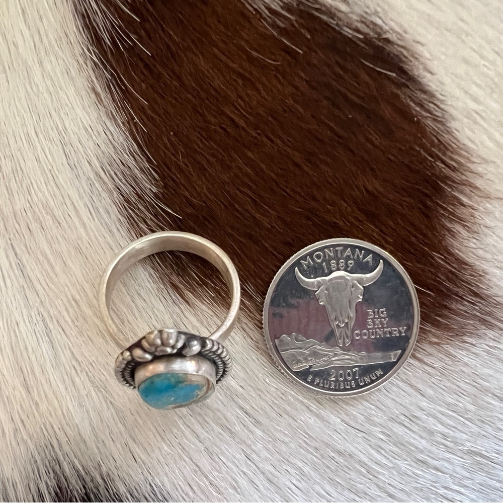 ❤️ Sea Sediment Jasper Brushed Sterling 925 Southwestern Navajo Adjustable Ring - Picture 6 of 13